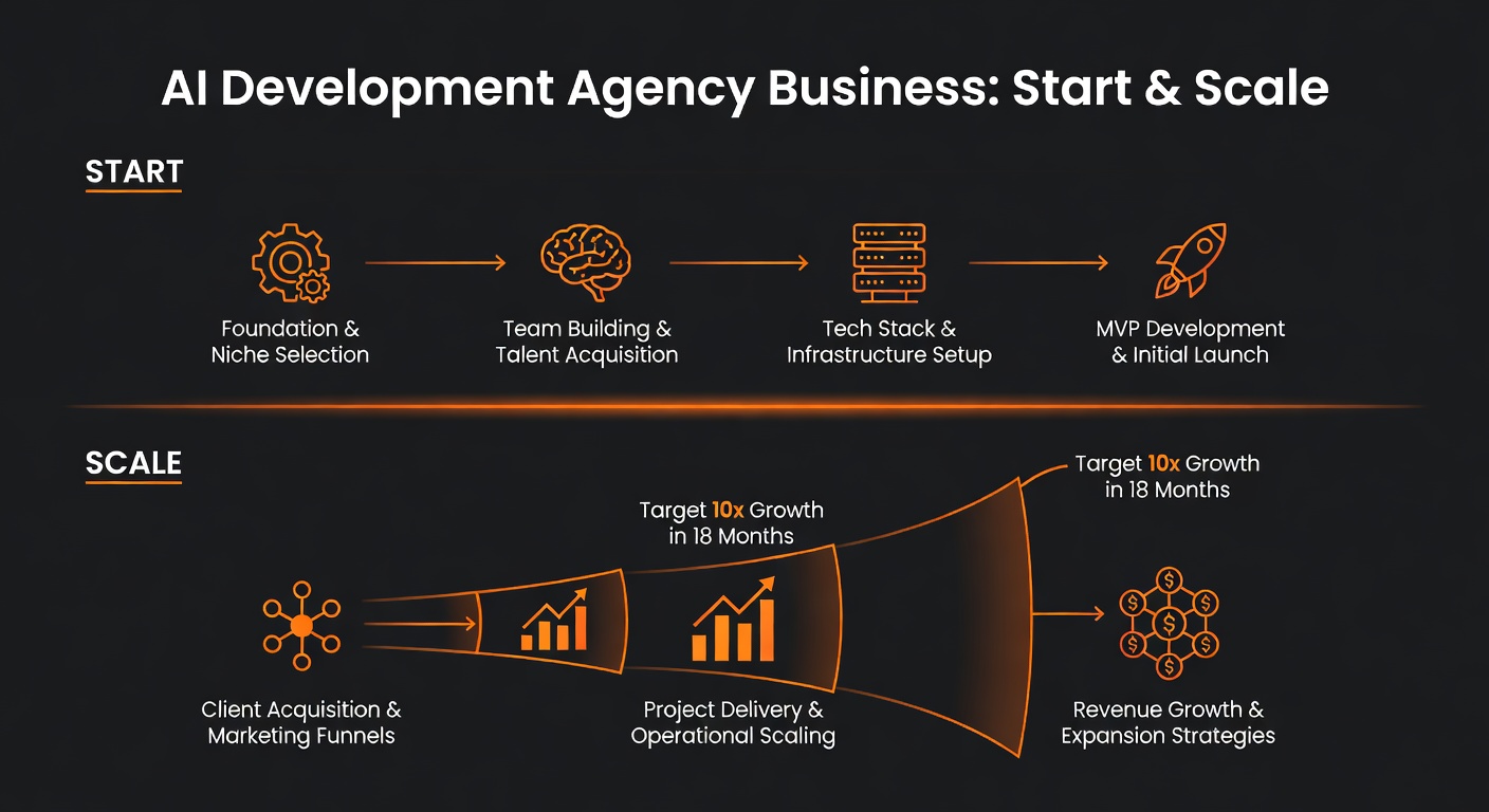 AI agency client funnel infographic