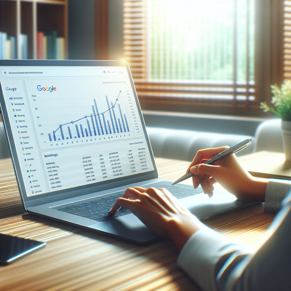 SEO strategy for AI content on laptop screen