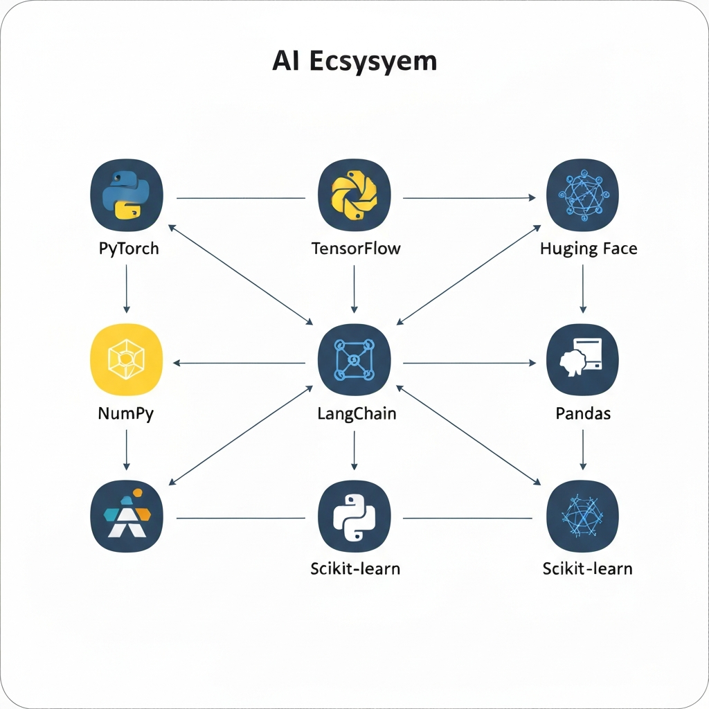 Python AI libraries overview infographic